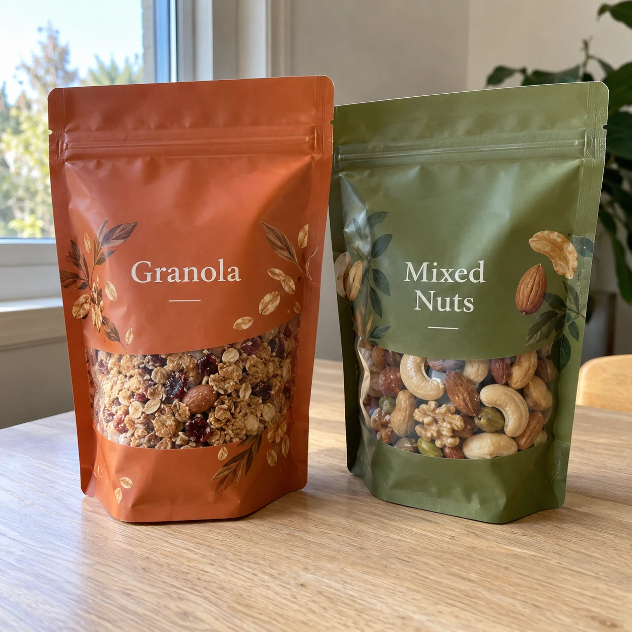Snack stand-up pouches
